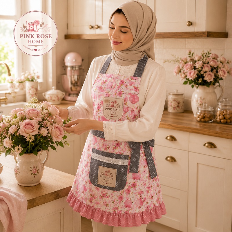 پیشبند آشپزخانه دست‌دوز با طراحی شیک و پارچه باکیفیت