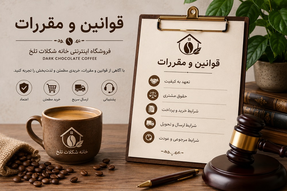 قوانین و مقررات فروشگاه اینترنتی خانه شکلات تلخ
